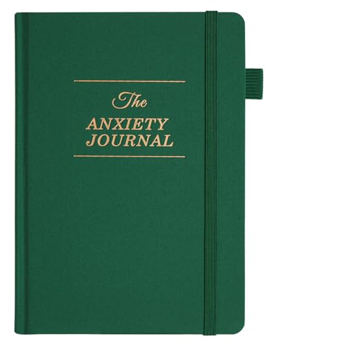 JUBTIC Guided Anxiety Journal – Guided CBT Journal with Prompts for Self Care & Stress Relief, Cognitive Behavioral Therapy Mental Health Journal – Wellness Gifts for Women Men(A5,Dark Green)