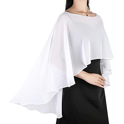Ladiery Sheer Chiffon Capes Soft Capelets for Women, Lightweight Shawls and Wraps for Evening Party Dress Cover Up Cover