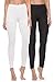 Produktbild Merry Style Damen Lange Leggings aus Baumwolle 2 Pack MS10-198 (Schwarz/Weiß, XXL)