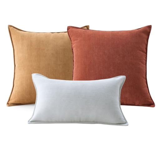 Homie Living Chenille Throw Pillow Covers Set of 3 (2