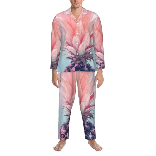 Pyjama homme doux et respirant à manches longues | Ensemble de nuit noir XXL