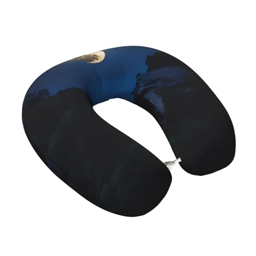 Almohada cervical de viaje con diseño luna llena miniatura 2