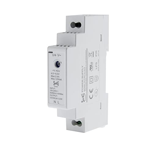 SeKi Fuente de alimentación de carril DIN H-15-5 - 5 V - 2,4 A - 12 W riel DIN - Fuente de alimentación de carril DIN, 12 W (2,4 A)