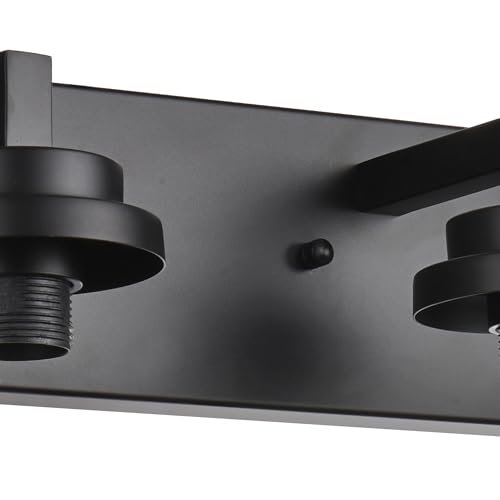 Image of MELUCEE 4-Light Vanity Lights Over Mirror, Farmhouse Bathroom Light Fixtures Black with Clear Glass Shade, Industrial Wall Mount Lamp for Bedroom Kitchen Hallway