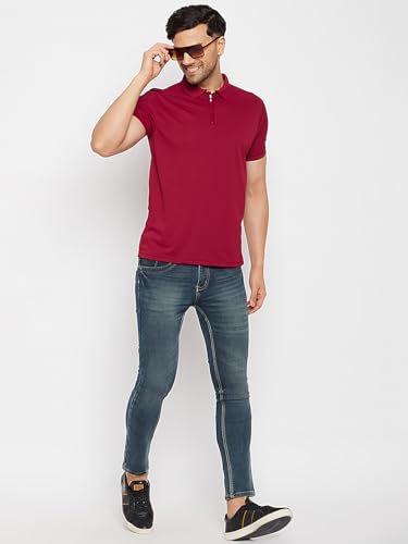 Image of 98 Degree North Men's Half Sleeve Polo T-Shirts-REM9781-MAROON