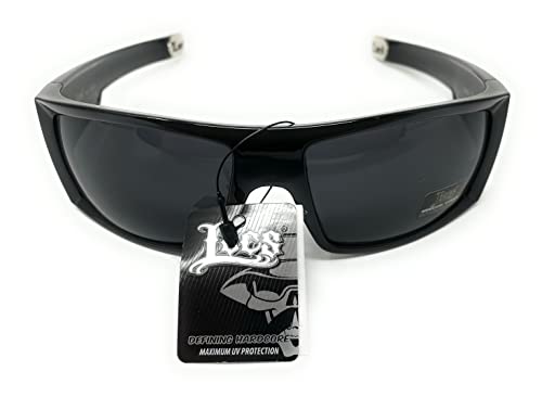 Locs Men's Original All Black Hardcore Sharp Square OG Sunglasses, Wrap3