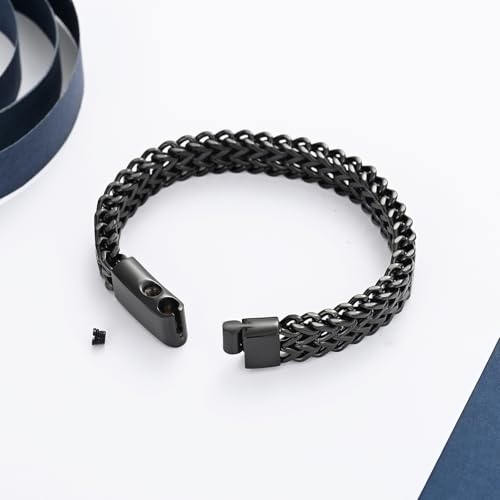 Pulsera cremación para cenizas de acero inoxidable para hombre miniatura 5