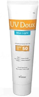 UV Doux Blue Light Sunscreen Protection Gel SPF 50 PA+++ | (100g) | For Men & Women | UVA/UVB Protection | Matte Finish & Water Resistant | For All Skin Types (100g)