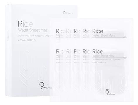 [9wishes] Rice Water Sheet Mask 11 sheets 25ml, 0.84fl.oz