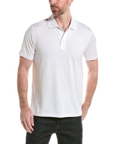 Brooks Brothers Men's Performance Stretch Short Sleeve Solid Polo Shirt, White, Large