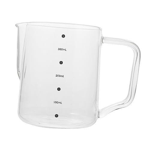 HOLIDYOYO 1Pc Transparent Glass Coffee Pot Versatile Home Supplies for Hot Cold Beverages Measuring Cup with Ergonomic Handle for Coffee Tea and More Capacity
