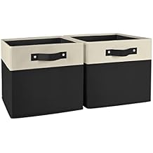 RiverRidge Kids storage bins - 10.5 Cube Storage Organizer with Handles Black Two-Tone closet organizers and storage for Toys, Shoes & More - Fits RiverRidge Cabinets