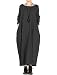 Mordenmiss Women's New Spring/Fall Round Neck Pullover Dress, Large, Style 1 Black