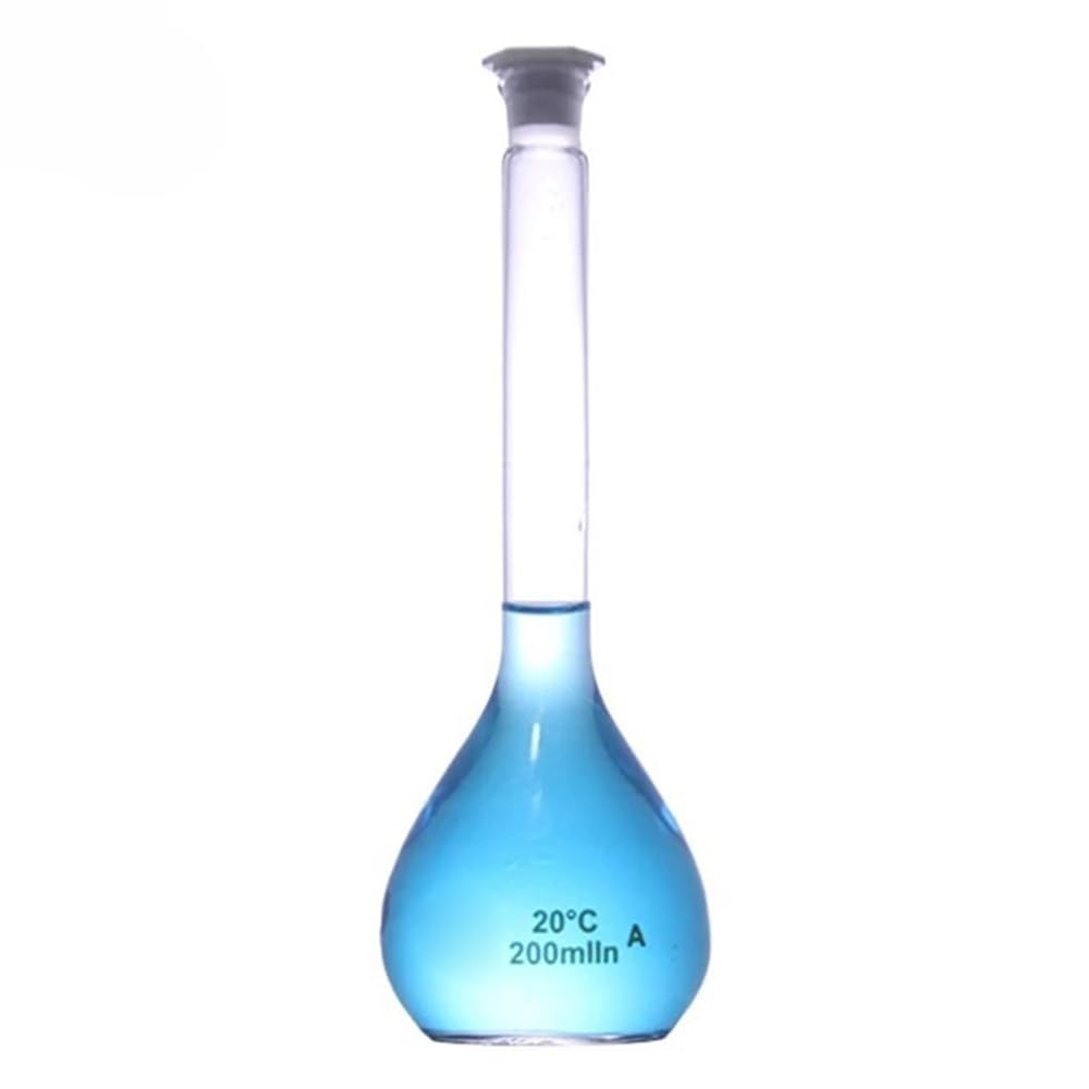 Matraccio volumetrico con tappo in plastica da 25 ml, 50, 100, 200, fornitura sperimentale Attrezzature da laboratorio