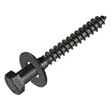 1/4 x 2-1/2 (100 Pack) Lag Screw Kit, 100 Screws and 100 Washers, Ceramic Black Ruspert Coating for Exterior Use, Meets ASTM A307 and ASME B18.2.1, Industrial/Commerical Grade by Makers Bolt