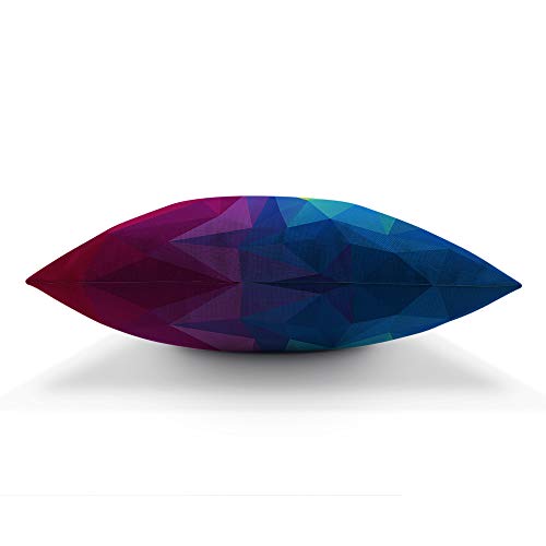 Aoyego PILLOWCASE-ZTT-C206 Colorful Irregular Polygon Throw Pillow Cover Cubism Triangle Geometric Mosaic Modern Rainbow Pillow Case 18X18 Inch Decorative Cotton Linen Square Cushion thumb #4