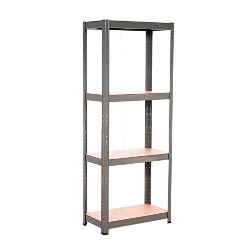 Estantería Metálica Gris/Antracita con 4 Baldas Ajustables 148x60x30cm 240Kg RDM