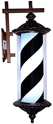 Barber pole lumineux lampadaire mural rotatif rétro bleu blanc rouge 80 cm