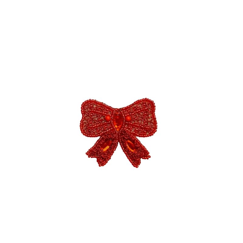 Handmade Beaded Bow Brooch-image-25