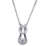 Schlichte Halskette mit Anhänger, Brillantschliff, Zirkonia, eleganter Damen-Verlobungsschmuck, schönes Design