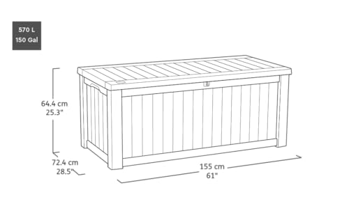 Keter Kissenbox Rockwood, Grau (Anthrazit), 570L - 8
