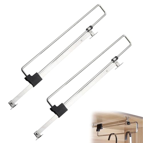 Vueinrg 2 Pièces Tringle Coulissante Penderie, 25cm Tringle à Vêtements Extensible, Porte Cintre Coulissant, Barre de Penderie pour les Armoires et Les...