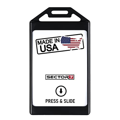 Sector 7 - Badge Holder - Up to 3 Cards - RFID Scannable - Minimalist ID Holder - Lightweight and Durable - (Black Plastic)