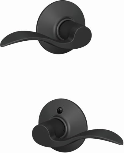 Image of SCHLAGE F10 Acc 622 Accent Door Lever, Hall & Closet Passage Lock, Matte Black (Pack of 8)