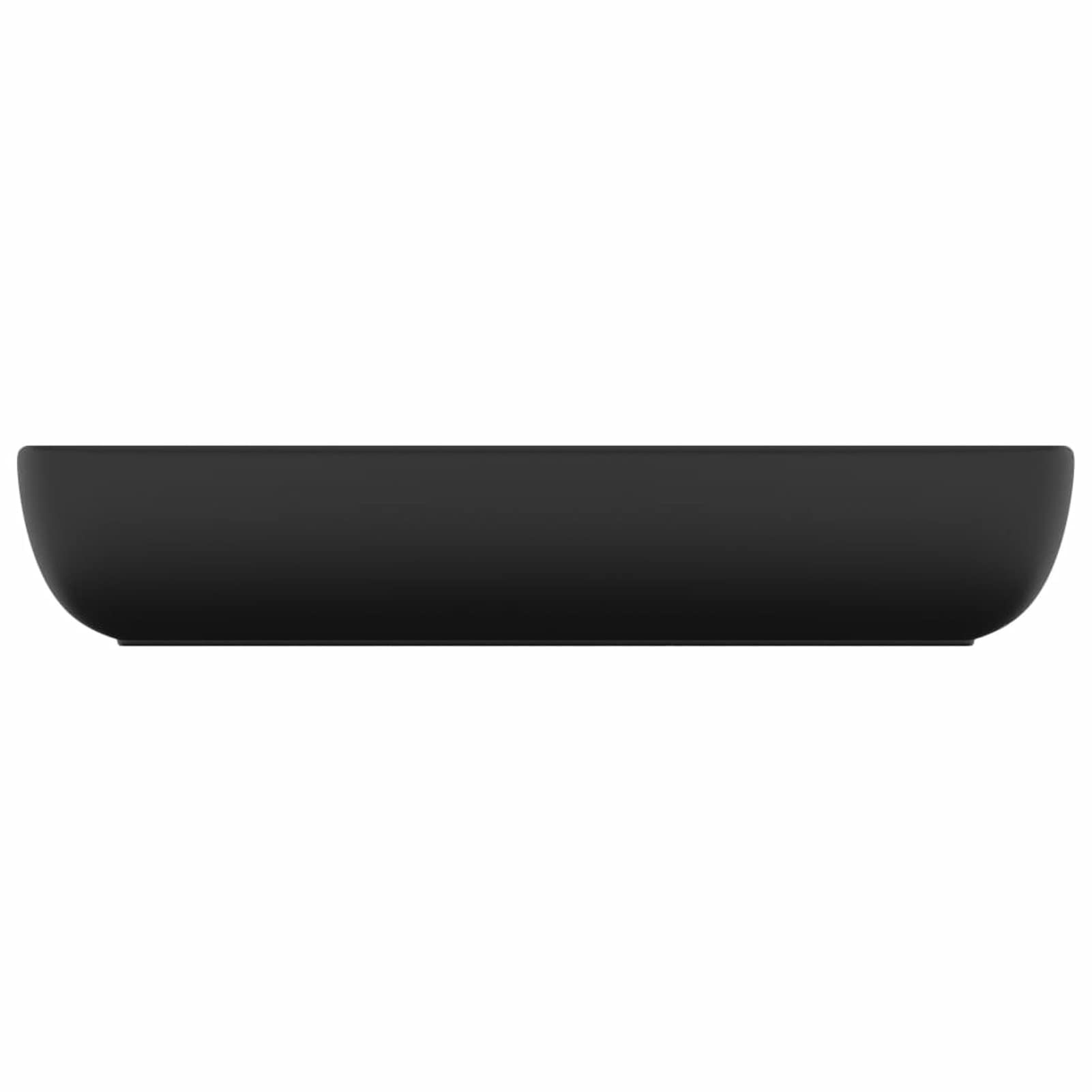 Homgoday Lavabo de lujo rectangular negro mate 71 x 38 cm de cerámica, lavabo pequeño baño, tapón lavabo baño, lavabo, filtro lavabo baño, tapones de desagüe lavabo baño