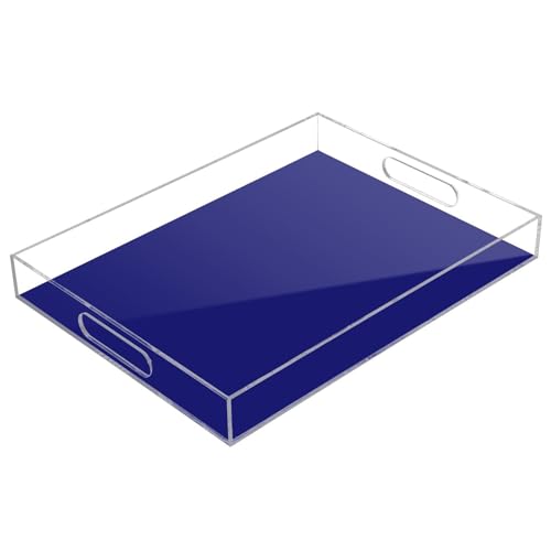 Midnight Blue Clear Tray Acrylic with Protective Film, Use as Bed Tray, Display, or Organizer for Spaces