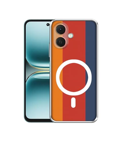 Image of Back Cover for Tecno Spark Go 2 4G Triple Color Stripes Magnetic Ring Design (Not Magnetic Compatible) | UV Printed Soft TPU Shockproof Back Case for Tecno Spark Go 2 4G