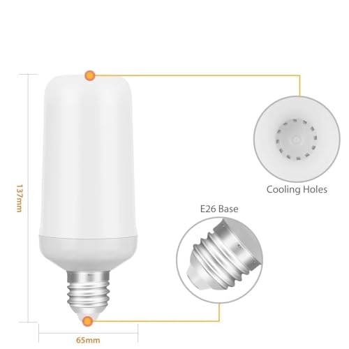 Image of Arghyam Antique LED Flame Bulb Screw base Flickering White Bulb | Effect Fire Light Bulbs, 4 Modes, E27 /26 Standard Base, LED Flame Light, Atmosphere Lighting, Decorative Light