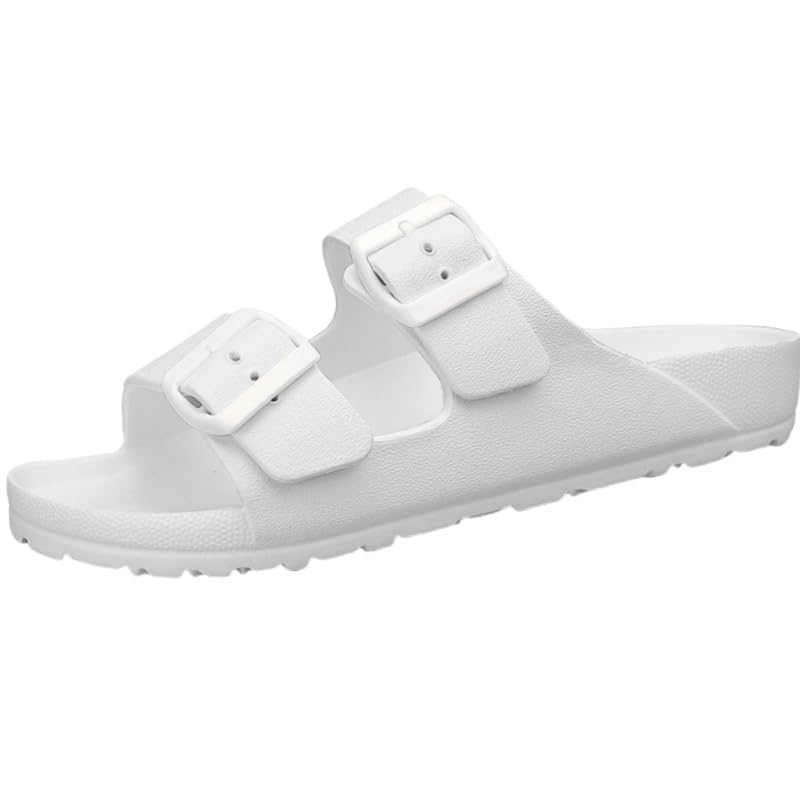Men's Free Slide Sandals With Double Adjustable Buckle Straps, Casual Walking Shoes