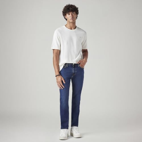 Image of Levi's Men's 511 Dark Indigo Slim Fit Mid-Rise Jeans