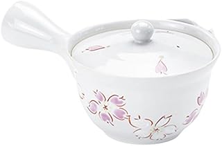 イツミ陶器 急須 二色桜 220ml 美濃焼 かるがる 口広 (MQ) (深むし茶こし付き) 45017