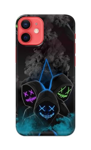 Image of Plastic Printfidaa Printed Hard Back Cover Case For Apple iPhone 12 Mini Back Cover (Mask Man) -112, Multicolor