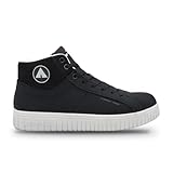 Airwalk Deuce Composite Toe Shoes for Men - Lightweight Work Safety Sneakers - Non-Slip, Electrical Hazard Resistant, Black/White, 12 Medium