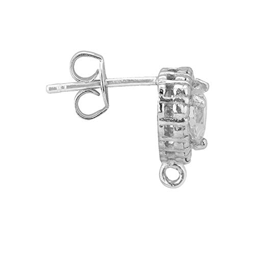 Carlton London Cubic Zirconia Stud Earrings for Women (Silver) (FJE1819) - Image 4