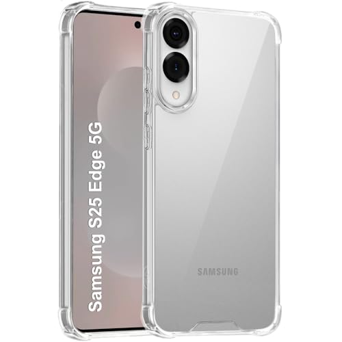 Image of TheGiftKart Crystal Clear Back Cover Case for Samsung Galaxy S25 Edge 5G | 360 Degree Protection | Shock Proof Design | Transparent Back Cover Case for Samsung S25 Edge (PC & TPU, Transparent Bumper)