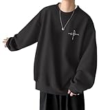 [Zon Smaids] トレーナー ゆったり U クルー ネック トップス ロゴ カットソー スウェット 秋 春 冬 メンズ (D グレー, 2XL)