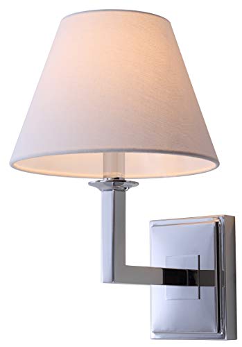 Image of SAFAVIEH Lighting Collection Pauline Modern Contemporary Chrome Bedroom Bathroom Vanity Hallway Foyer Living Room Wall Sconce Set of 2 (LED Bulbs Included)
