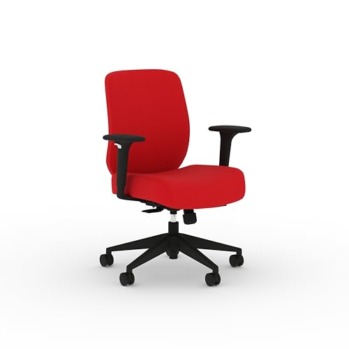 Image of HON Altern Ergonomic Fabric Office Chair, Low‑Back Desk Chair with Adjustable Arms, Seat Slide, Synchro‑Tilt, Rolling Computer Seat for Home Office, Black Frame, Ruby