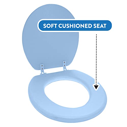 Ginsey Home Solutions Coastal Blue Round Soft Cushioned Toilet Seat #TOP1