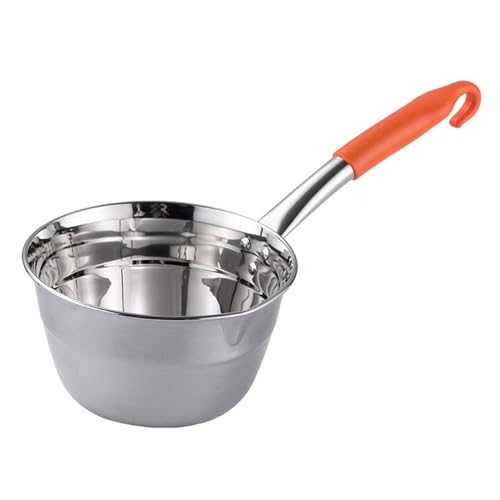 ASIAD Louche/louche Louche en Acier Inoxydable avec Crochet Louche Longue Louche de qualité Commerciale Louche Ovale,Orange,1L