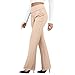 Dress Pants Women Stretchy High Waisted Wide Leg Work Pants Business Office Trousers Bootcut Flare Slacks Pockets（Khaki,Medium）