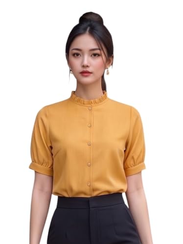 Image of Style Quotient Women Solid Beige Regular Fit Flex Formal Shirt
