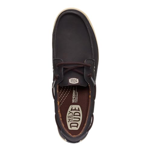 HEYDUDE Men’s Harbor Lo Classic Boat Shoe | Mole Brown/Multi Size 11 | Elastic Laces, Easy On Design, Cushioned Ankle Collar, Removable Foam Insole, Wet And Dry Traction, Flexible Outsole - image 3