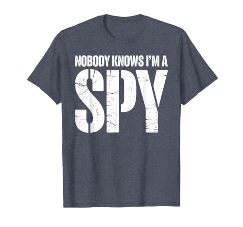 Funny Spy Design for Men Women Kids Secret Agent Costume T-Shirt, Men, Heather Blue, Small