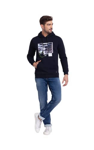 Image of Spykar Men's Cotton Hooded Neck Sweatshirt