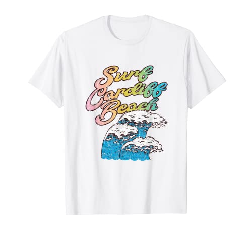 Cardiff Beach, California Surf Vintage Retro 60's 70's Style T-Shirt